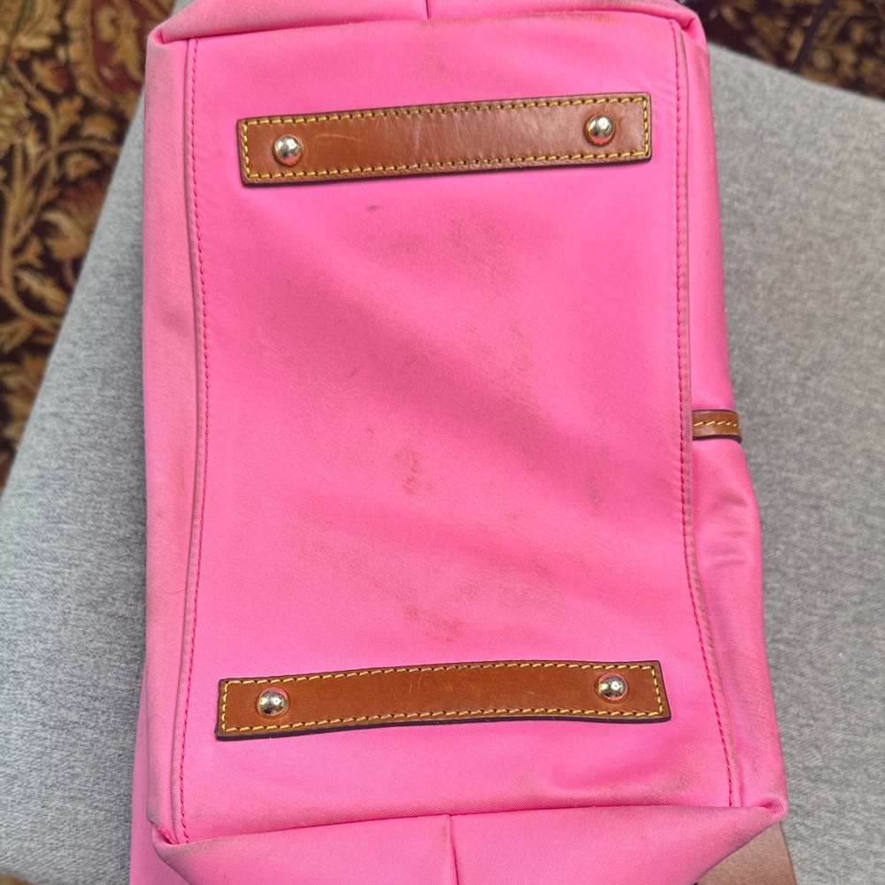 Dooney & Bourke Pink and Brown leather draw strap Shoulder Bag - Picture 14 of 16